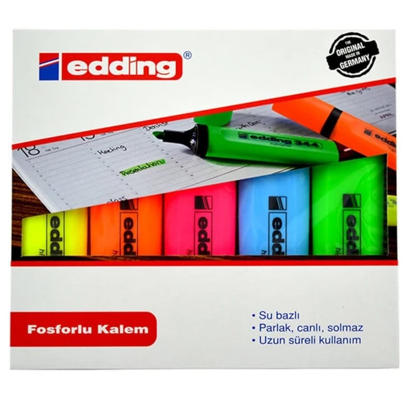 EDDİNG 344 FOSFORLU KALEM SETİ 5 Lİ ürün görseli 1