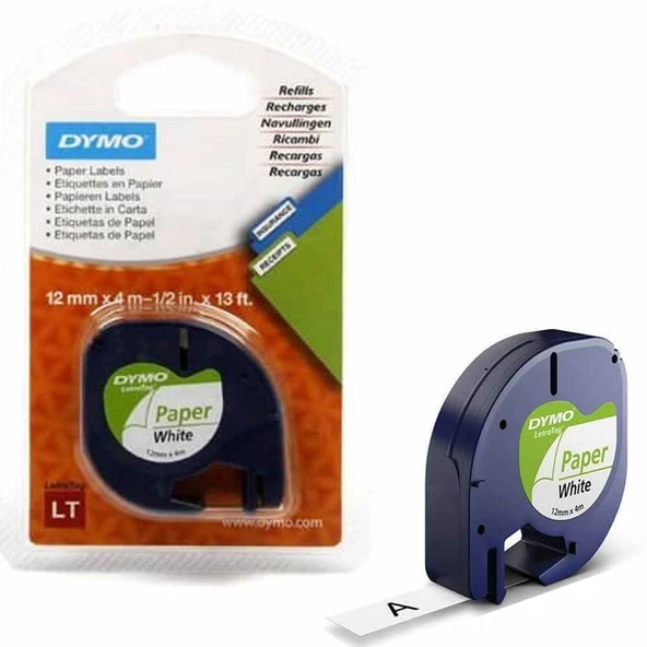 Dymo Letratag Kağıt Etiket Beyaz 12MM X 4 Metre 59421 ürün görseli 1