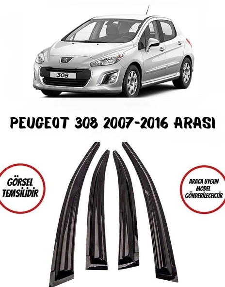 Peugeot 308 Cam Rüzgarlığı 4lü 2007-2013 Arası ürün görseli 1