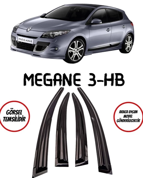 Renault Megane 3 hb Cam Rüzgarlığı 4lü ürün görseli 1