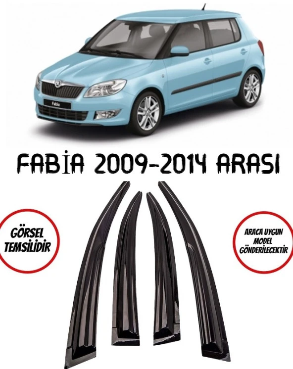 Skoda Fabia Cam Rüzgarlığı 4lü 2009 ve Üzeri ürün görseli 1