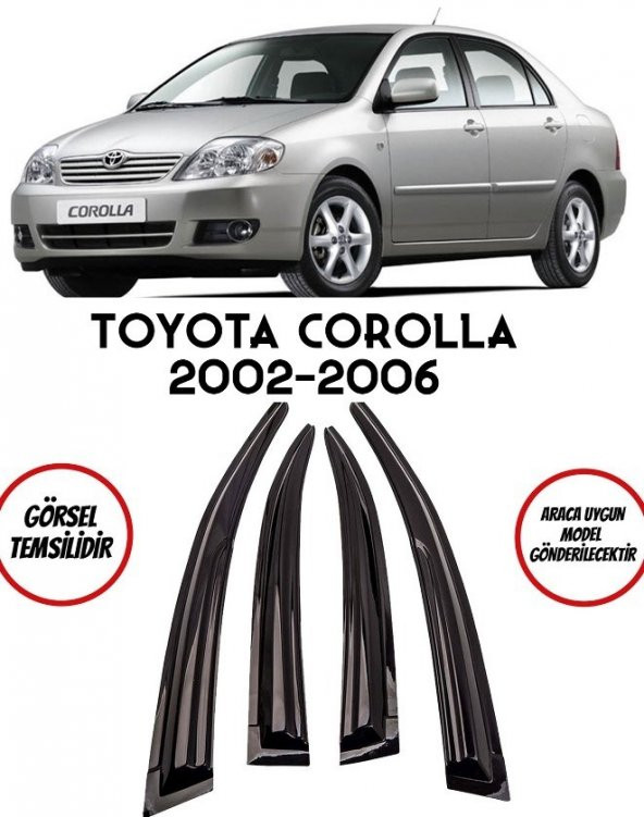 Balp Toyota Corolla Sedan 2002-2006 Arası Cam Rüzgarlığı 4lü ürün görseli 1