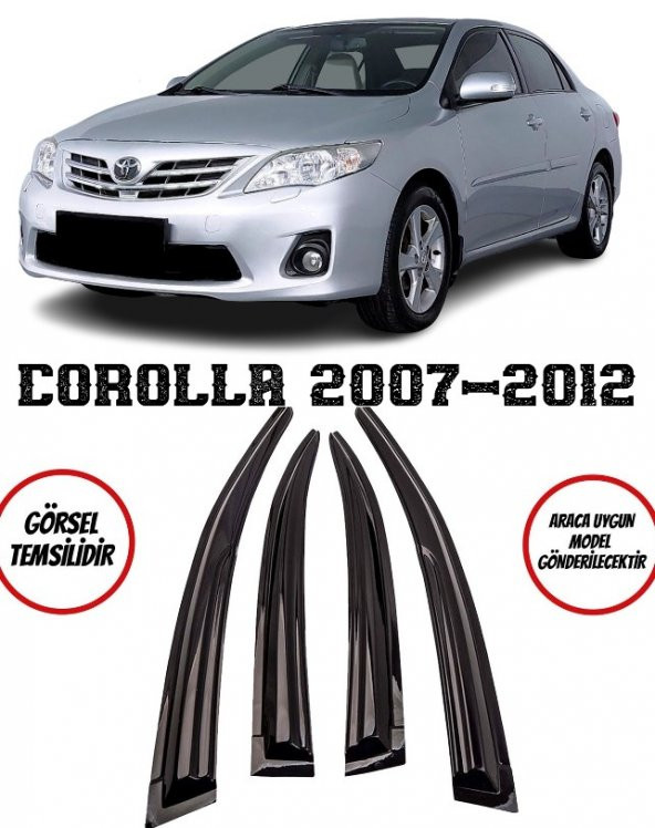 Toyota Corolla Cam Rüzgarlığı 4lü 2007-2012 Arası ürün görseli 1