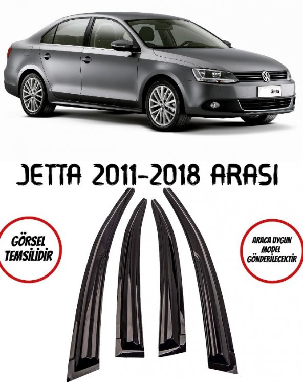 Volkswagen Jetta Cam Rüzgarlığı 4lü 2011-2018 Arası ürün görseli 1