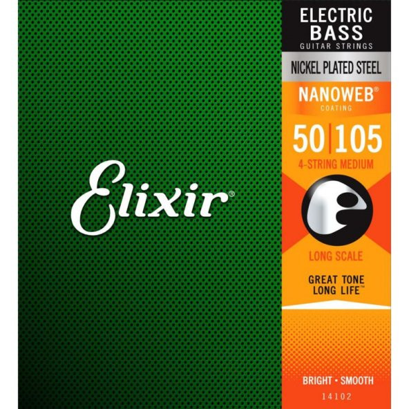 Elixir 14102 Nanoweb Heavy 4 Telli Bas Gitar Teli (50-105) ürün görseli 1