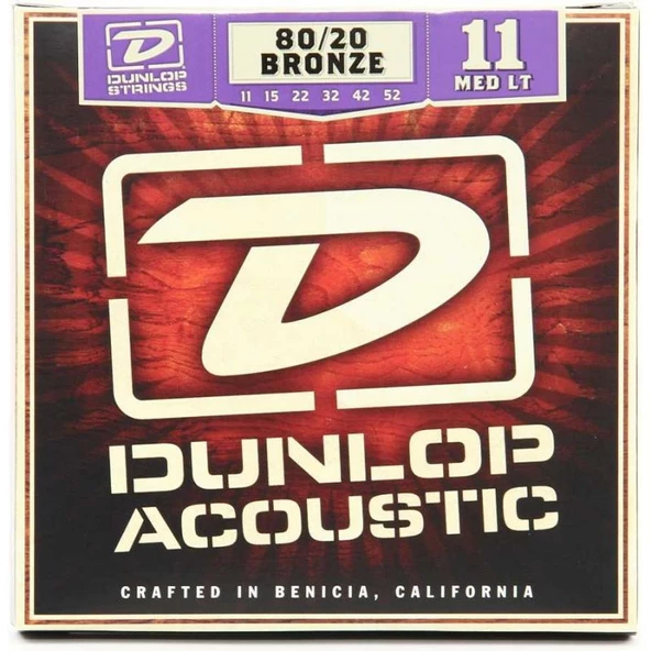 Jim Dunlop DAB1152 Medium-Light 80/20 Bronze Akustik Gitar Teli (11-52) ürün görseli 1