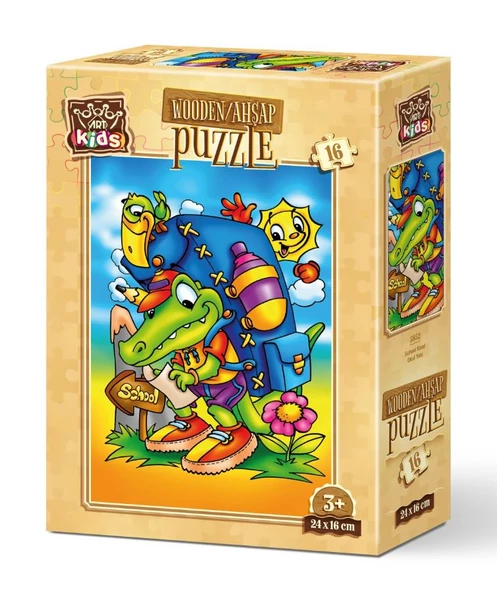 Art Kids Okul Yolu 16 Parça Ahşap Puzzle ürün görseli 1