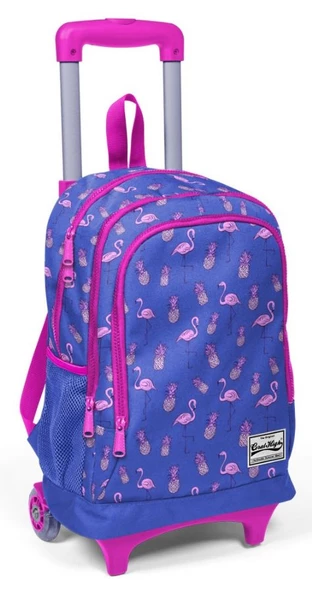 Coral High Işıklı Tekerlekli İlkokul Çantası - Mavi Flamingo - Kız Çocuk ürün görseli 1