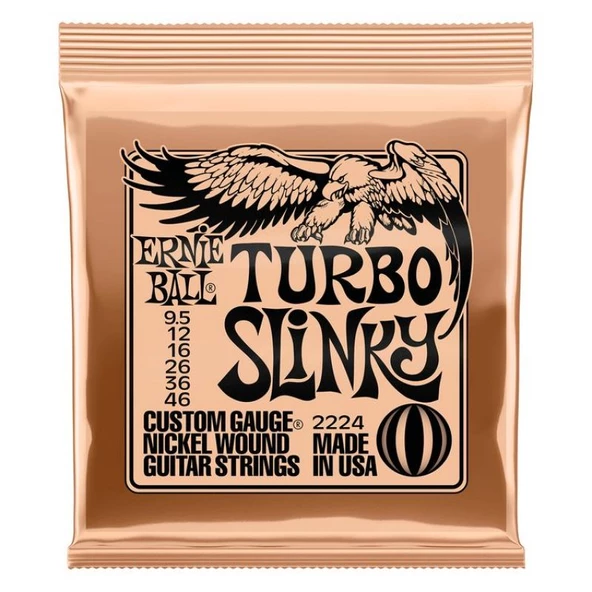 ERNIE BALL P02224 - Turbo Slinky Nickel Wound 9.5-46 Elektro Gitar Teli ürün görseli 1
