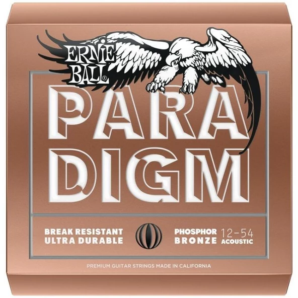 ERNIE BALL P02076 Paradigm Medium Light Fosfor Bronz 12-54 Akustik Gitar Tel Seti ürün görseli 1
