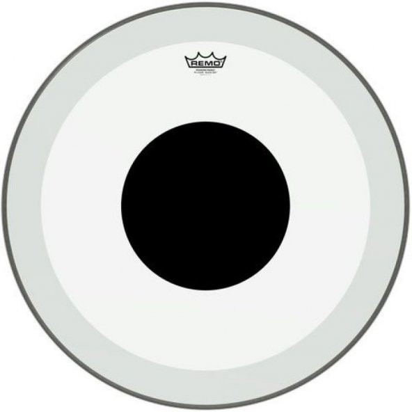 REMO P3-1324-10- Powerstroke® P3 Şeffaf Top Black Dot™ 24\" Bas Davul Derisi ürün görseli 1
