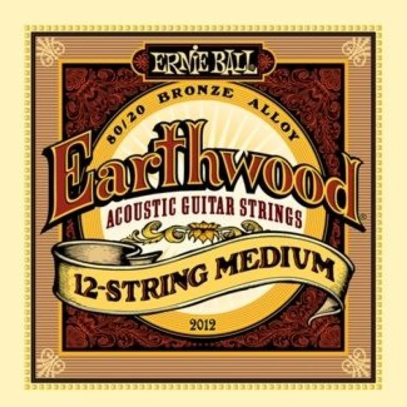 Ernie Ball P02012 Earthwood Medium 80/20 Bronze 12 Telli Akustik Gitar Teli ürün görseli 1
