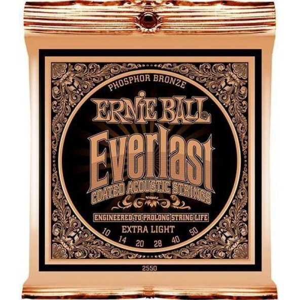 Ernie Ball P02550 Everlast Akustik Gitar Teli (Extra Light) ürün görseli 1