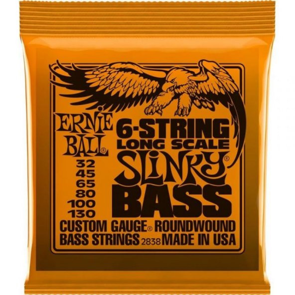 Ernie Ball P02838 Slinky Nickel 32-130 (6 Telli) Bas Gitar Teli ürün görseli 1
