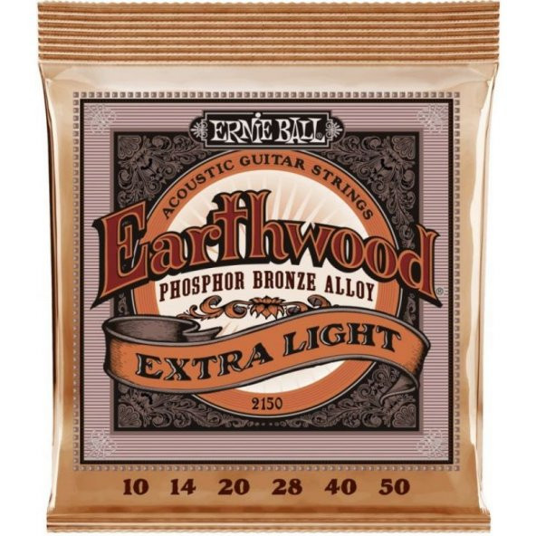 Ernie Ball P02150 | Earthwood Extra Light Phosphor Bronze .10-.50 Akustik Gitar Teli ürün görseli 1