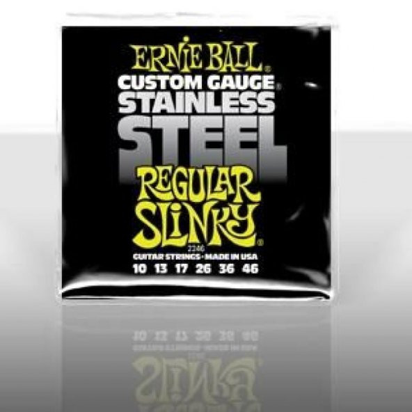 Ernie Ball P02246 Stainless Steel Regular Slinky 10-46 Elektro Gitar Teli ürün görseli 1