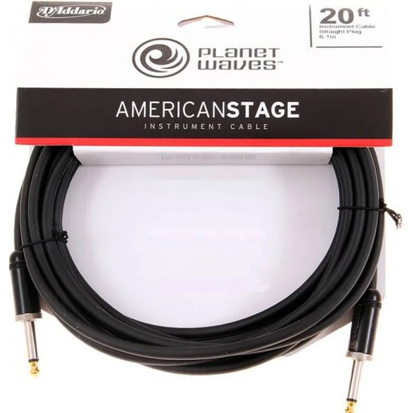 Planet Waves PW-AMSG-20 American Stage 6 Metre Enstrüman Kablosu (6,1 mt) ürün görseli 1