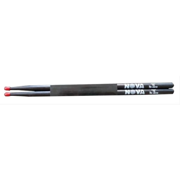 VICFIRTH N7ANB BAGET NOVA 7A NYLON TIP RED COLOURED, BLACK - Resim 2