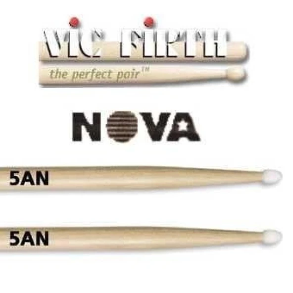 Vicfirth Nova 5A Nylon Tip Hickory Baget N5AN - Resim 3