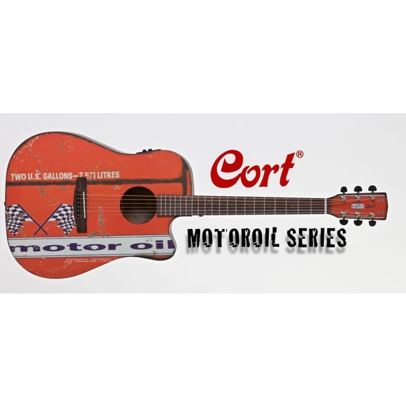 Cort Motor Oil 2 Bks Elektro Akustik Gitar, Siyah Satin ürün görseli 1