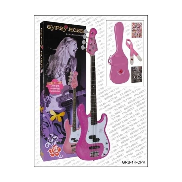 Valencia Grb1kcpk Bass Gitar Gypsy Rose Set Pembe ürün görseli 1