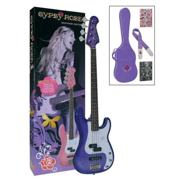 Valencia Grb1kcpp Bass Gitar Gypsy Rose Set Mor ürün görseli 1
