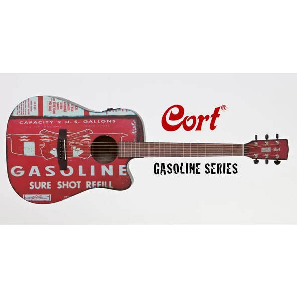 Cort Gasoline2 Bks Elektro Akustik Gitar, Siyah Satin ürün görseli 1