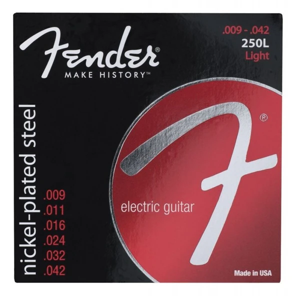 Fender Super 250 Nickel Plated Steel Ball End 250L .009-.042 Elektro Gitar Teli ürün görseli 1