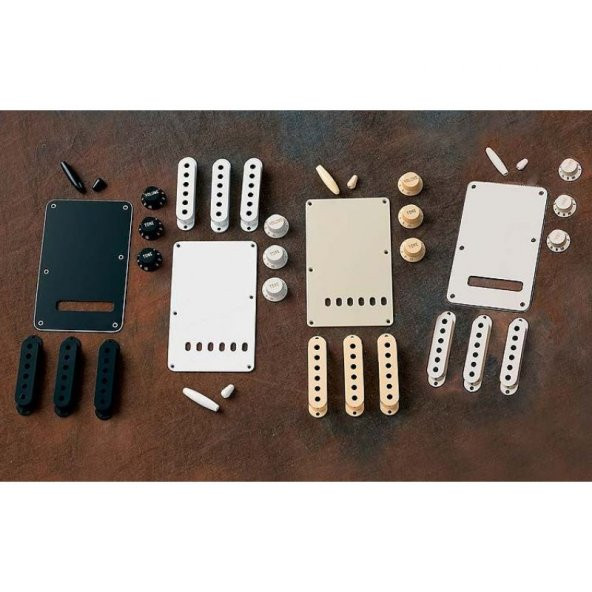 Fender Stratocaster Black Manyetik Kapağı Aksesuar Kiti ürün görseli 1