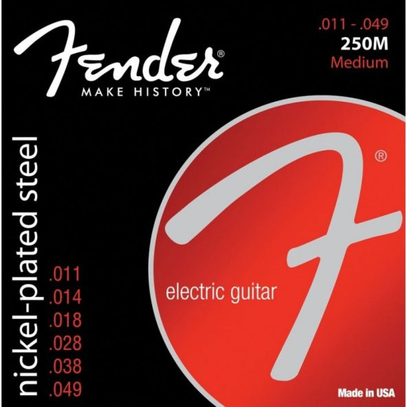 Fender Super 250 Nickel Plated Steel Ball End 250M .011-.049 Elektro Gitar Teli ürün görseli 1