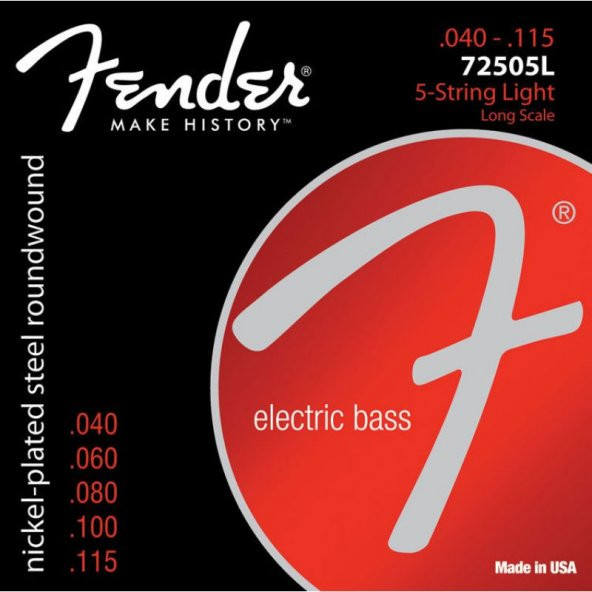 Fender 7250 Nickel Plated Steel Long Scale 7250-5L .040-.115 Bas Gitar Teli ürün görseli 1