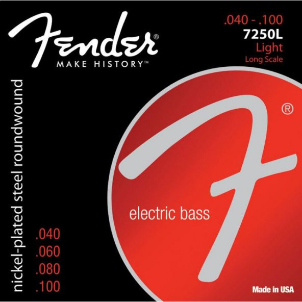 Fender 7250 Nickel Plated Steel Long Scale 7250L .040-.100 Bas Gitar Teli ürün görseli 1