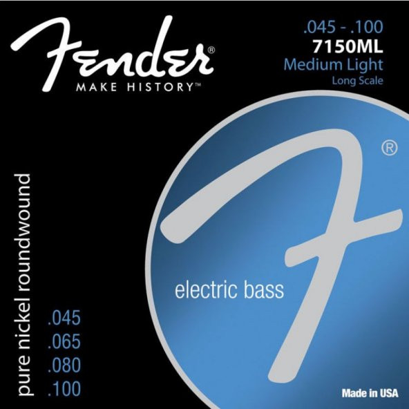 Fender Original 7150 Pure Nickel Roundwound Long Scale 7150ML .045-.100 Bas Gitar Teli ürün görseli 1
