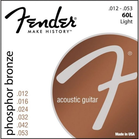 Fender Phosphor Bronze Acoustic Ball End 60L .012-.053 Akustik Gitar Teli ürün görseli 1
