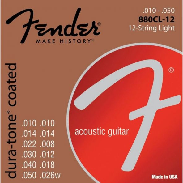 Fender Dura-Tone Coated 80/20 880CL-12 10-50 ürün görseli 1