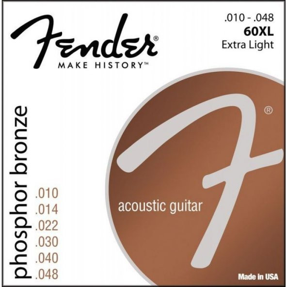 Fender Phosphor Bronze Acoustic Ball End 60XL .010-.048 Akustik Gitar Teli ürün görseli 1