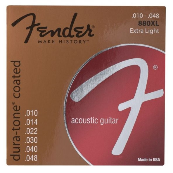 Fender Dura-Tone 880XL 80/20 Coated 10-48 Akustik Gitar Teli ürün görseli 1