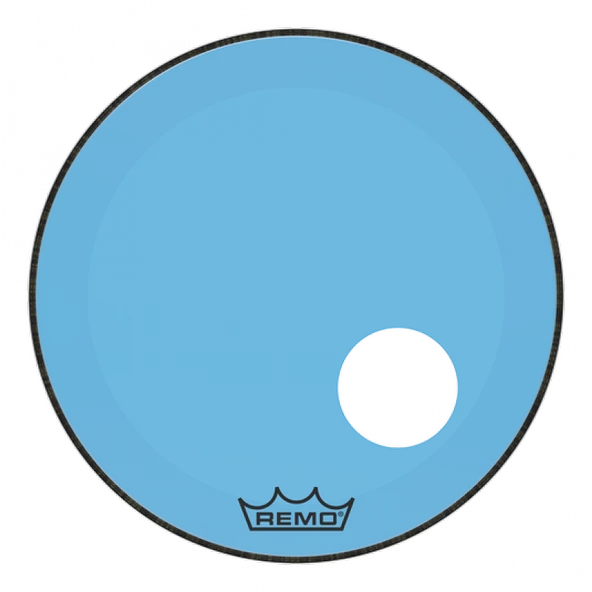 REMO P3-1322-CT-BUOH POWERSTROKE® P3 22 inç Mavi Delikli Bas Davul Derisi ürün görseli 1