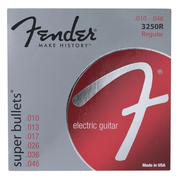 Fender Super Bullet Strings Nickel Plated Steel Bullet End 3250R .010-.046 Elektro Gitar Teli ürün görseli 1