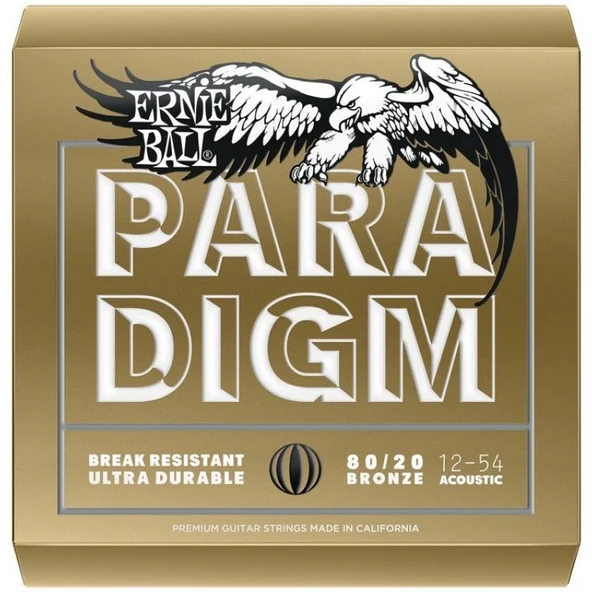 ERNIE BALL P02086 Paradigm Medium Light 80/20 Bronz 12-54 Akustik Gitar Tel Seti ürün görseli 1