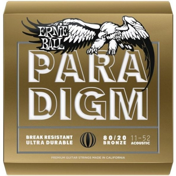 ERNIE BALL P02088 Paradigm Medium Light 80/20 Bronz 11-52 Akustik Gitar Tel Seti ürün görseli 1