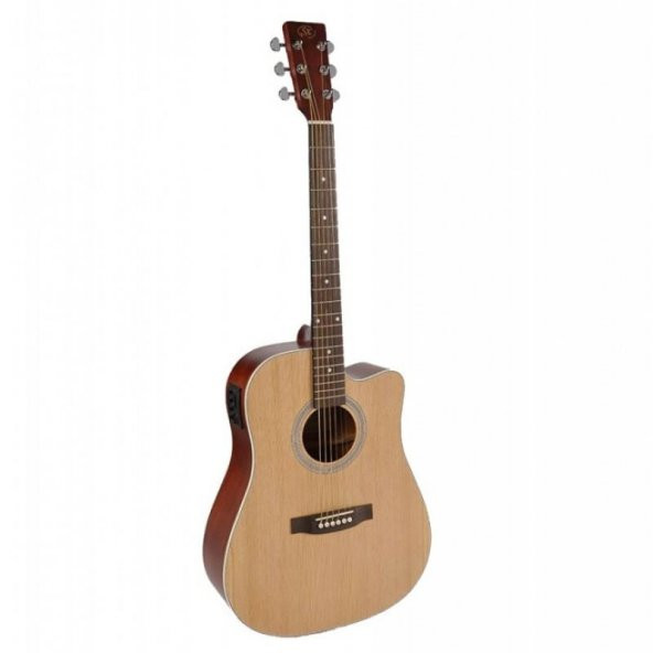 SX SD204CE Cutaway Elektro Akustik Gitar (Natural) ürün görseli 1