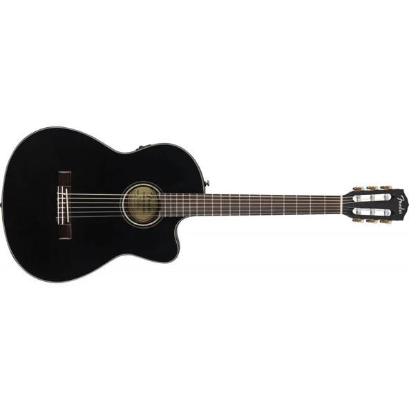 Fender CN-140SCE Nylon Thinline Black Elektro Klasik Gitar ürün görseli 1
