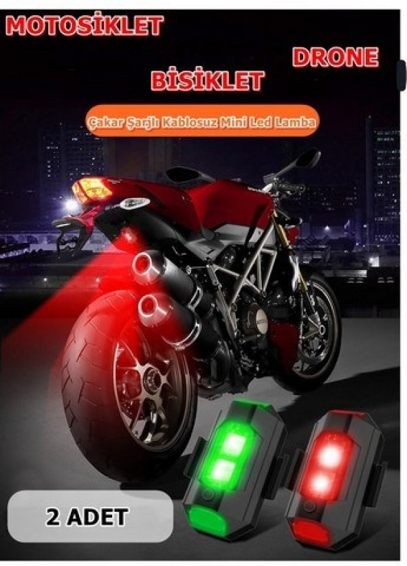 NKT GROUP Rgb Motosiklet Drone Bisiklet Otomotiv Çakar Şarjlı Kablosuz Mini Led - 7 Farklı Renk ürün görseli 1