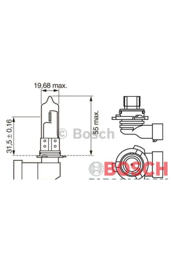 Halogen Ampul Hb4 12v 55w Plastık Soketlı Tek Flamanlı Osram 9006 1987302808 ürün görseli 1