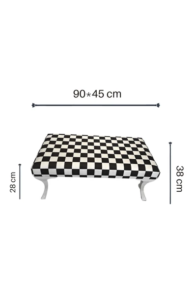 DTM HOME Dama Desenli Bench Puf - Resim 3