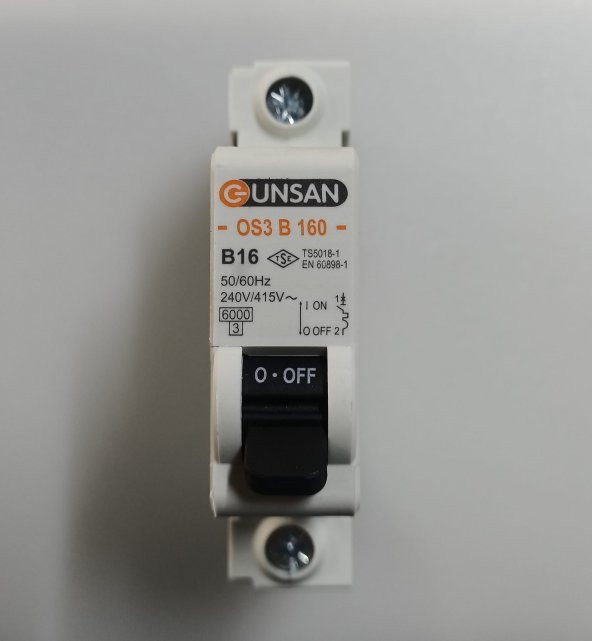 Günsan 1x20 A B tipi 6kA W OTOMAT Sigorta ürün görseli 1