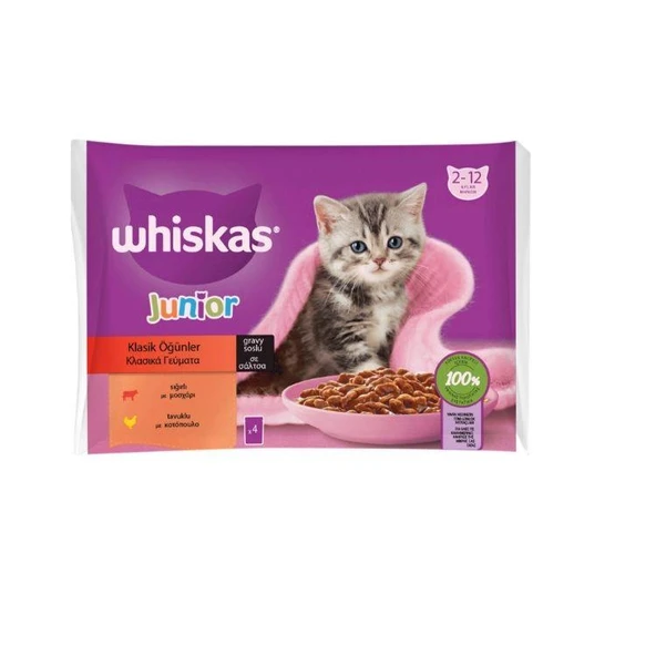 Whiskas Pouch Yavru Etli Seçenekler (4lü paket) 85 G ürün görseli 1