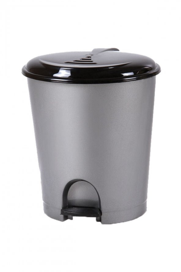 Plastik Pedallı Basmalı Açılır Kapak Çöp Kutusu Kovası / 12 Litre / Gri / 27 x 30 x 33 Cm. ürün görseli 1