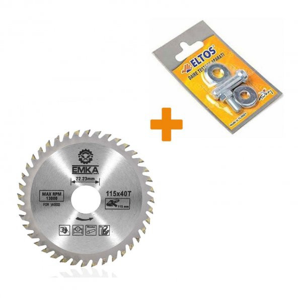 Daire Testere Ahşap Kesme Testeresi 115 mm 40 Diş + Matkap Aparat ürün görseli 1
